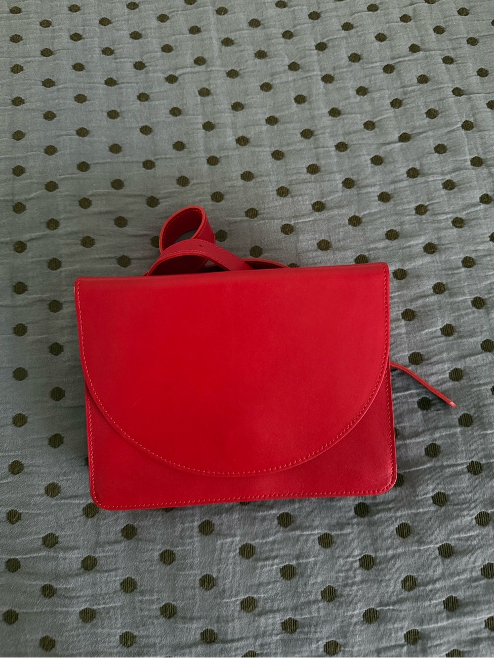 Minor History Red Women's Belt Bag with Curved Flap